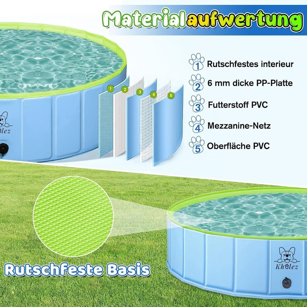 Fünfschichtiger Wandaufbau mit 6 mm PP-Platte und rutschfester Unterlage