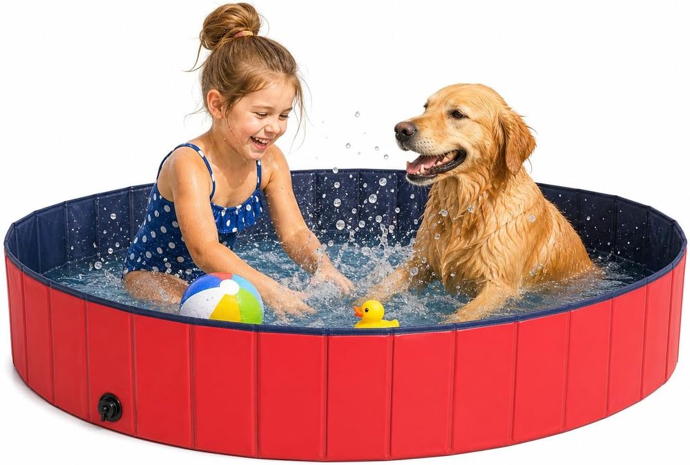 Kratzfester faltbarer lionto Familienpool, 120 / 160 cm — 1