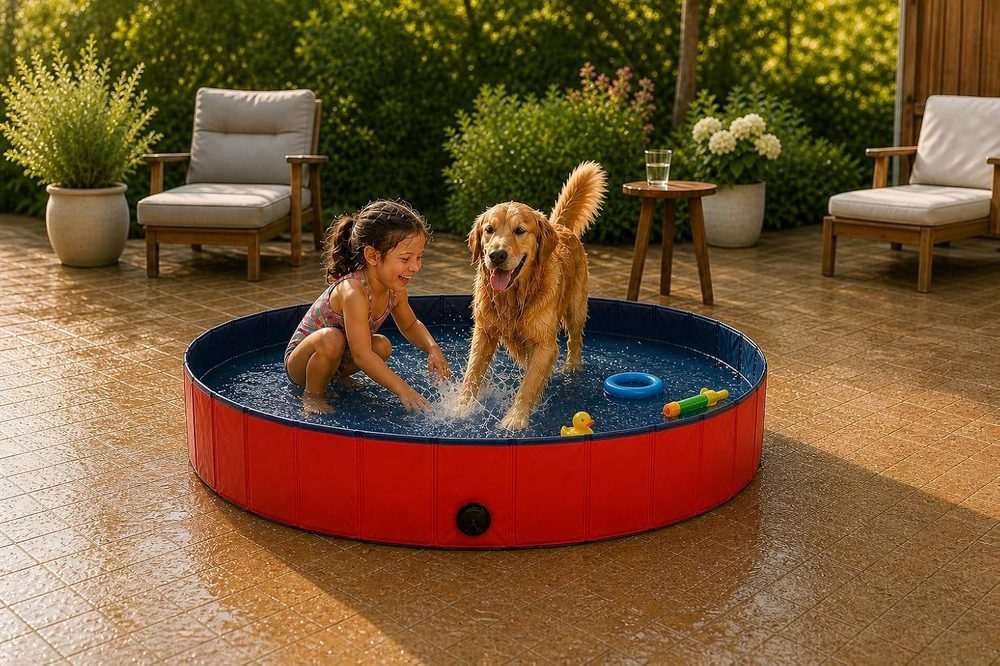 Kratzfester faltbarer lionto Familienpool, 120 / 160 cm — 10