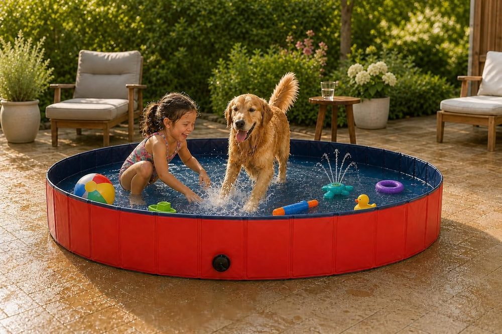 Kratzfester faltbarer lionto Familienpool, 120 / 160 cm — 3