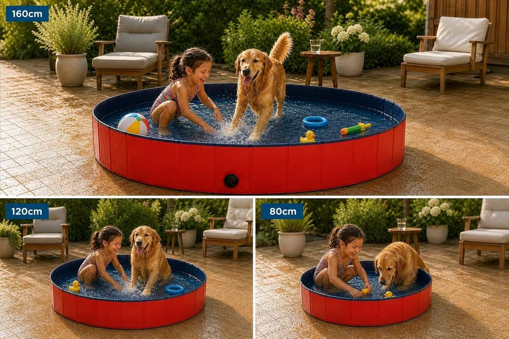 Kratzfester faltbarer lionto Familienpool, 120 / 160 cm — 5
