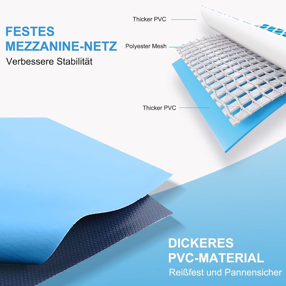 Ezilif verschleißfester 0,6-mm-Pool mit Schlauchadapter, 80 / 120 / 160 cm — 4