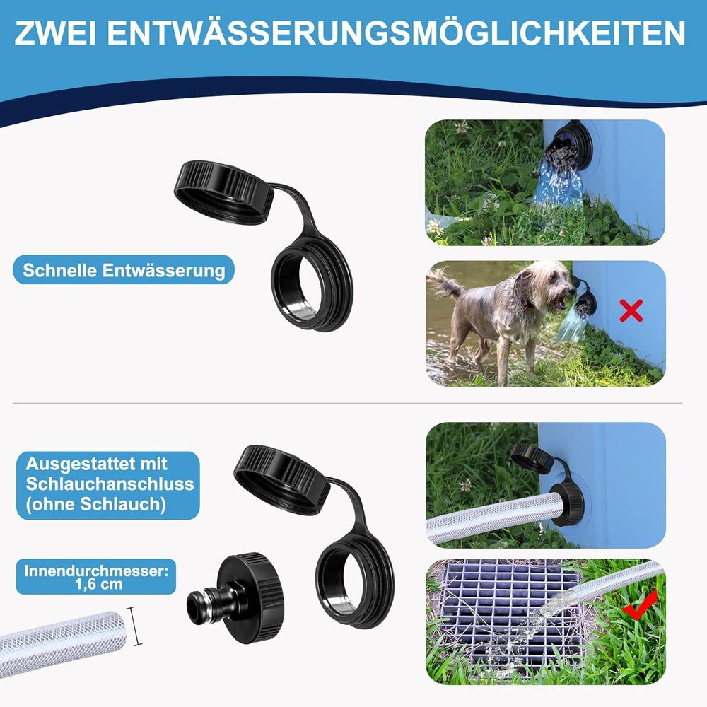 Ezilif verschleißfester 0,6-mm-Pool mit Schlauchadapter, 80 / 120 / 160 cm — 5