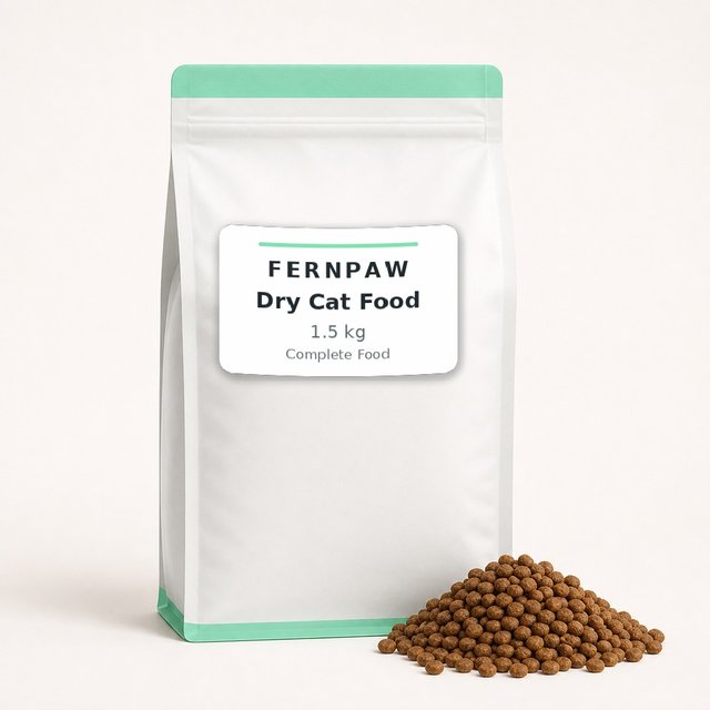 Complete dry cat food with taurine, 1.5 kg