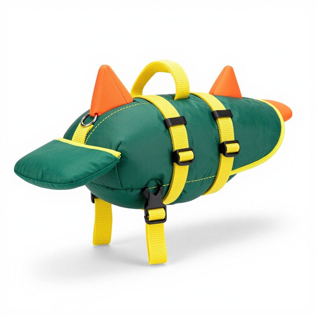 Dog life jacket — 8 animal designs — Dino design