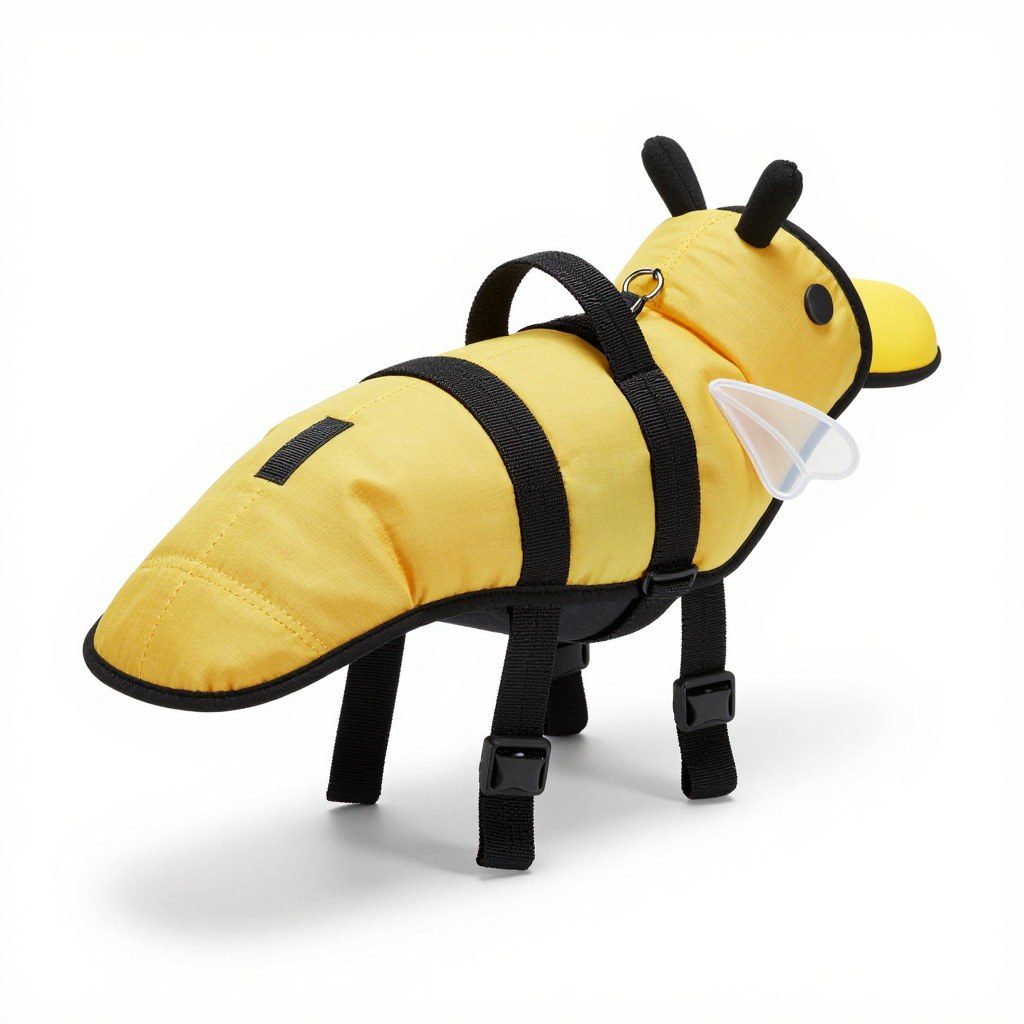 Dog life jacket — 8 animal designs — Bee design