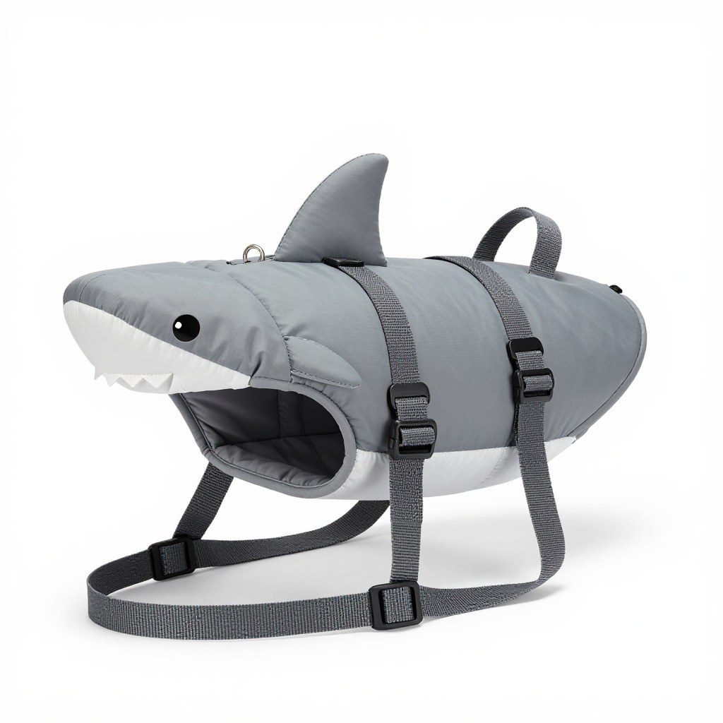 Dog life jacket — 8 animal designs — Shark design