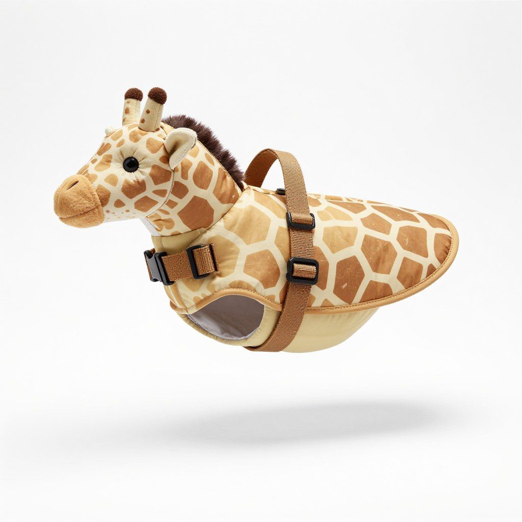 Dog life jacket — 8 animal designs — Giraffe design