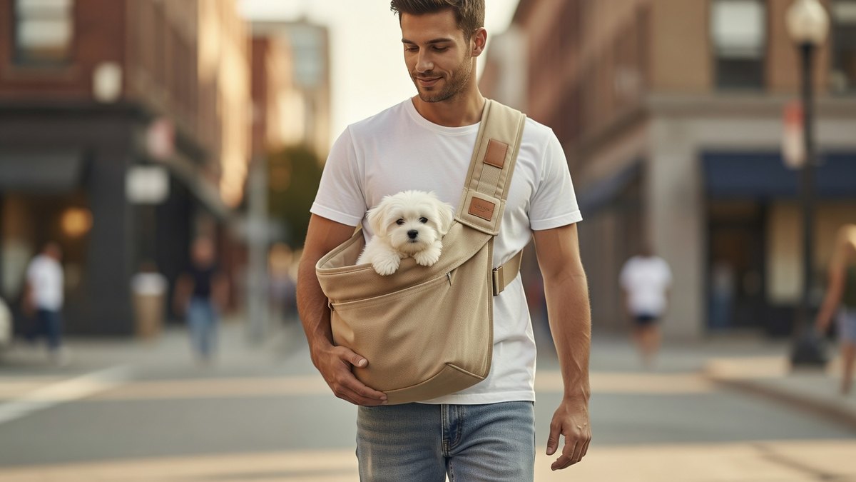 Sling portapet da petto per cani e gatti fino a 7 kg, canvas di cotone resistente