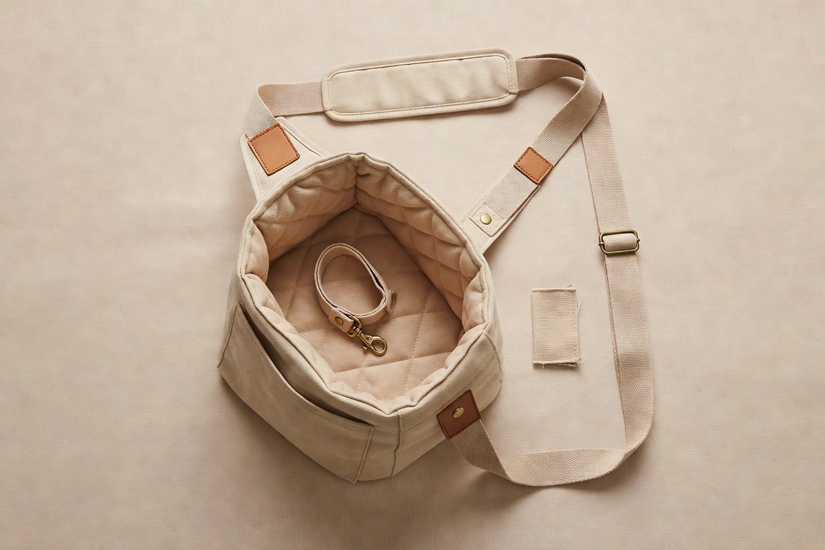 Sling portapet da petto per cani e gatti fino a 7 kg, canvas di cotone resistente - photo 3